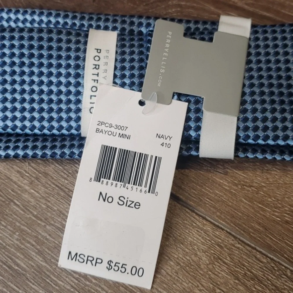 Perry Ellis Portfolio Navy Bayou Mini Tie‎
